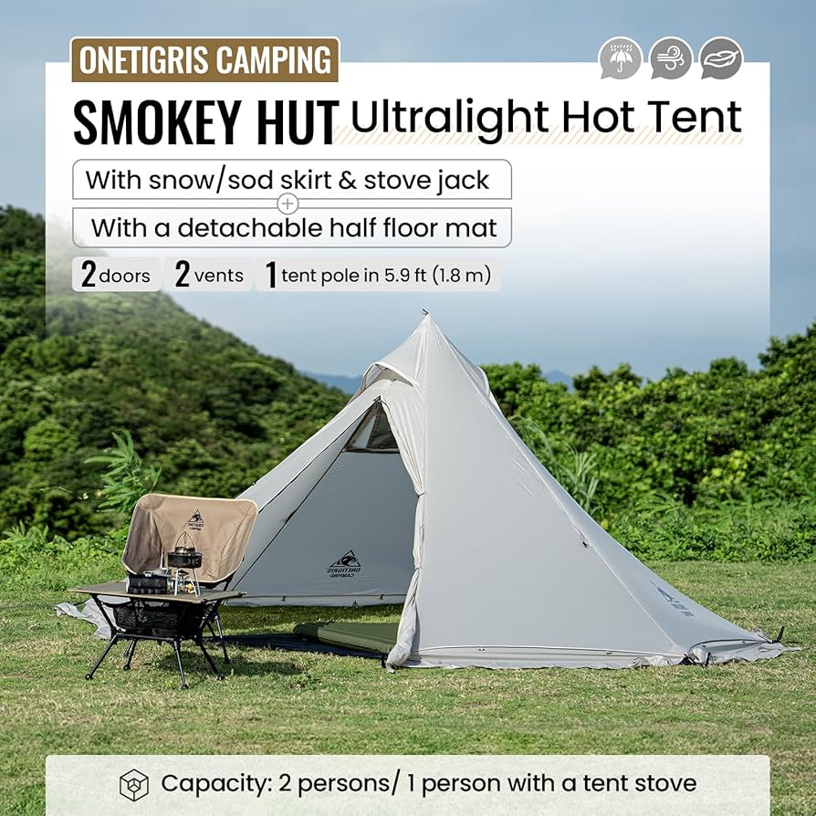 OneTigris Smokey HUT Hot Tent with Stove Jack, Ultralight 4
